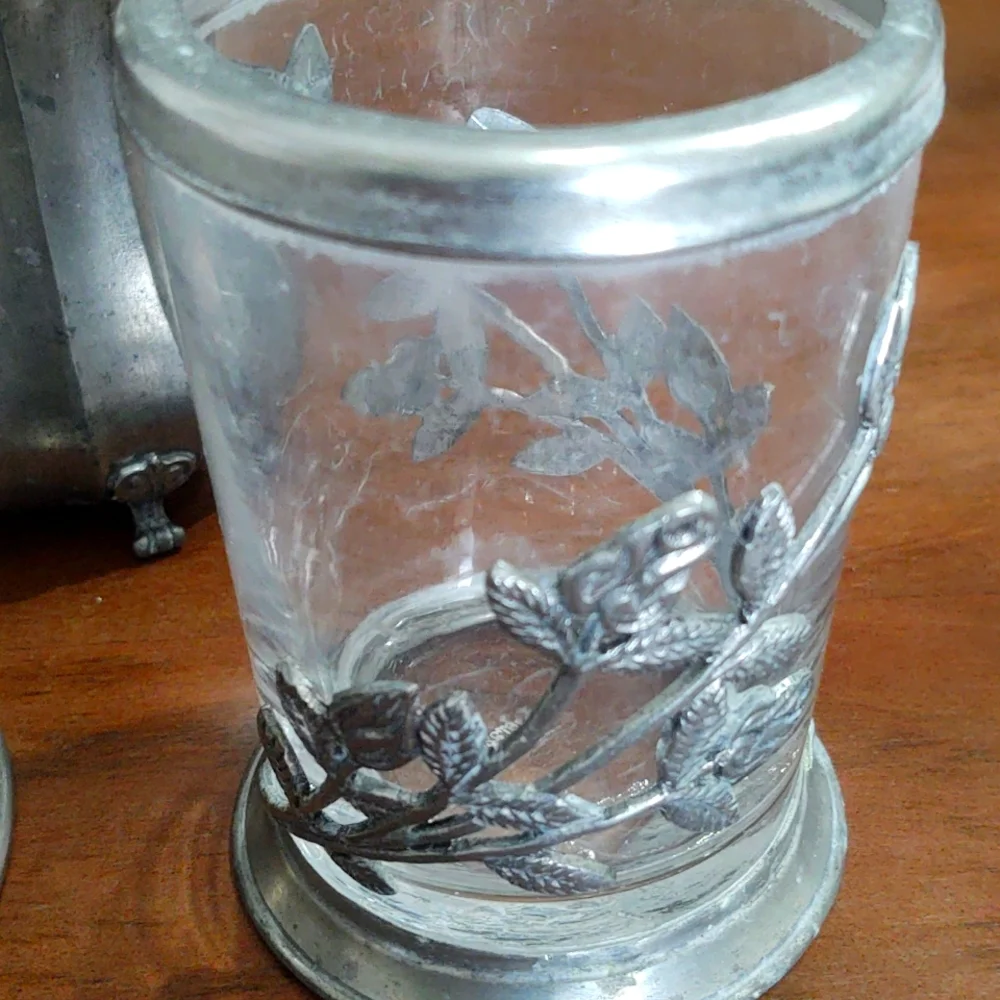 Labrezel Rose Pewter Glass Canister